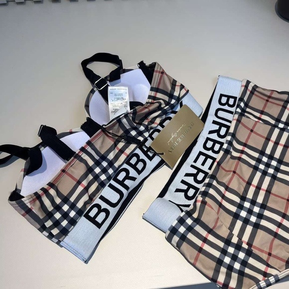 Burberry Beige and Black Plaid Bikini Set - Picture 5 of 8
